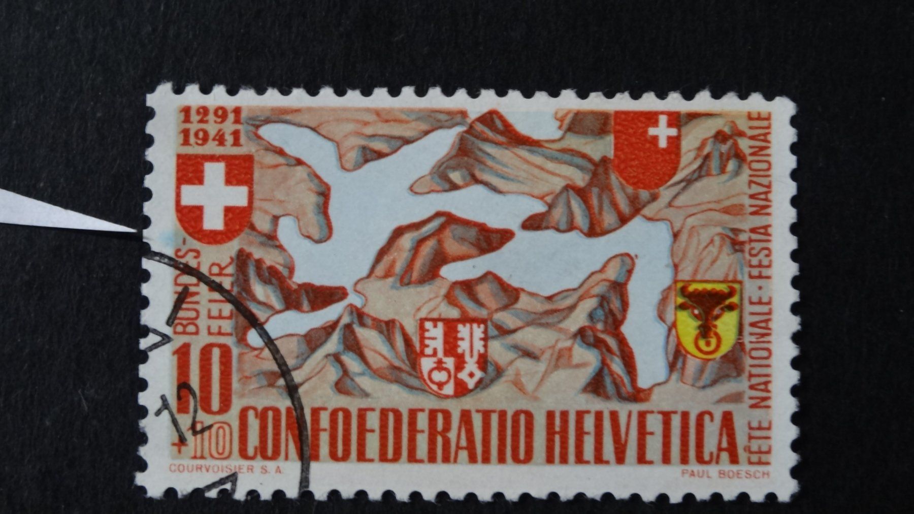 Alle Briefmarken: blauer Fleck bei S von Bundes  SBK B13.2.01a  133 – Gebraucht aus Anwil von C-DAIHA