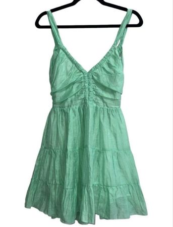 Sandro linen mint green kleide 36 S M