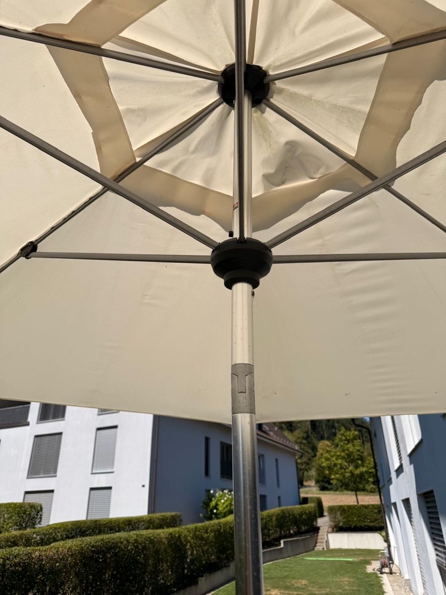Ombrelloni: Sonnenschirm beige eckig mit Fuss & Schutzhülle – Usato da Winterthur venduto da goldrichtig1982 7