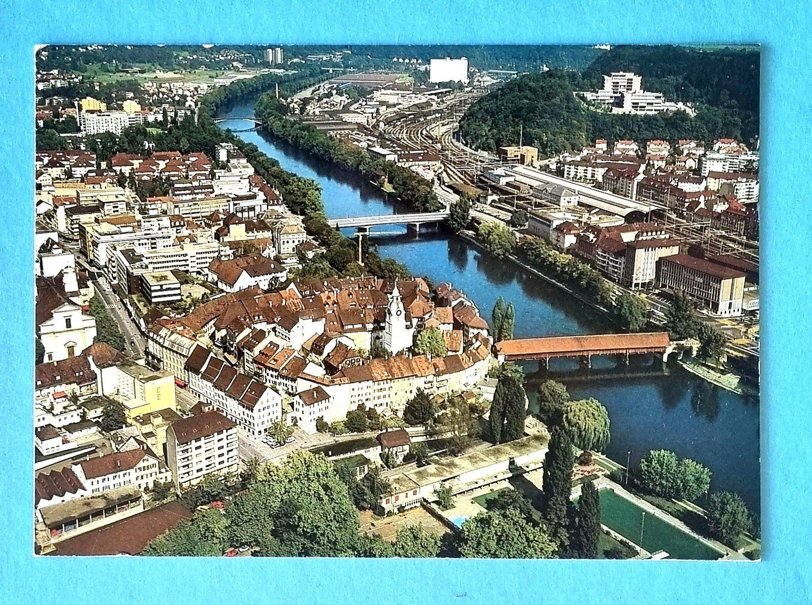 Cartoline postali: Olten - Stadtansicht mit Bahnhof – Usato da Rothrist venduto da RROENK