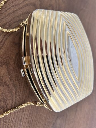 Abendtasche Clutch goldfarben mit Kette guter Zustand