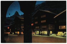 AK Zermatt Dorfpartie bei Nacht