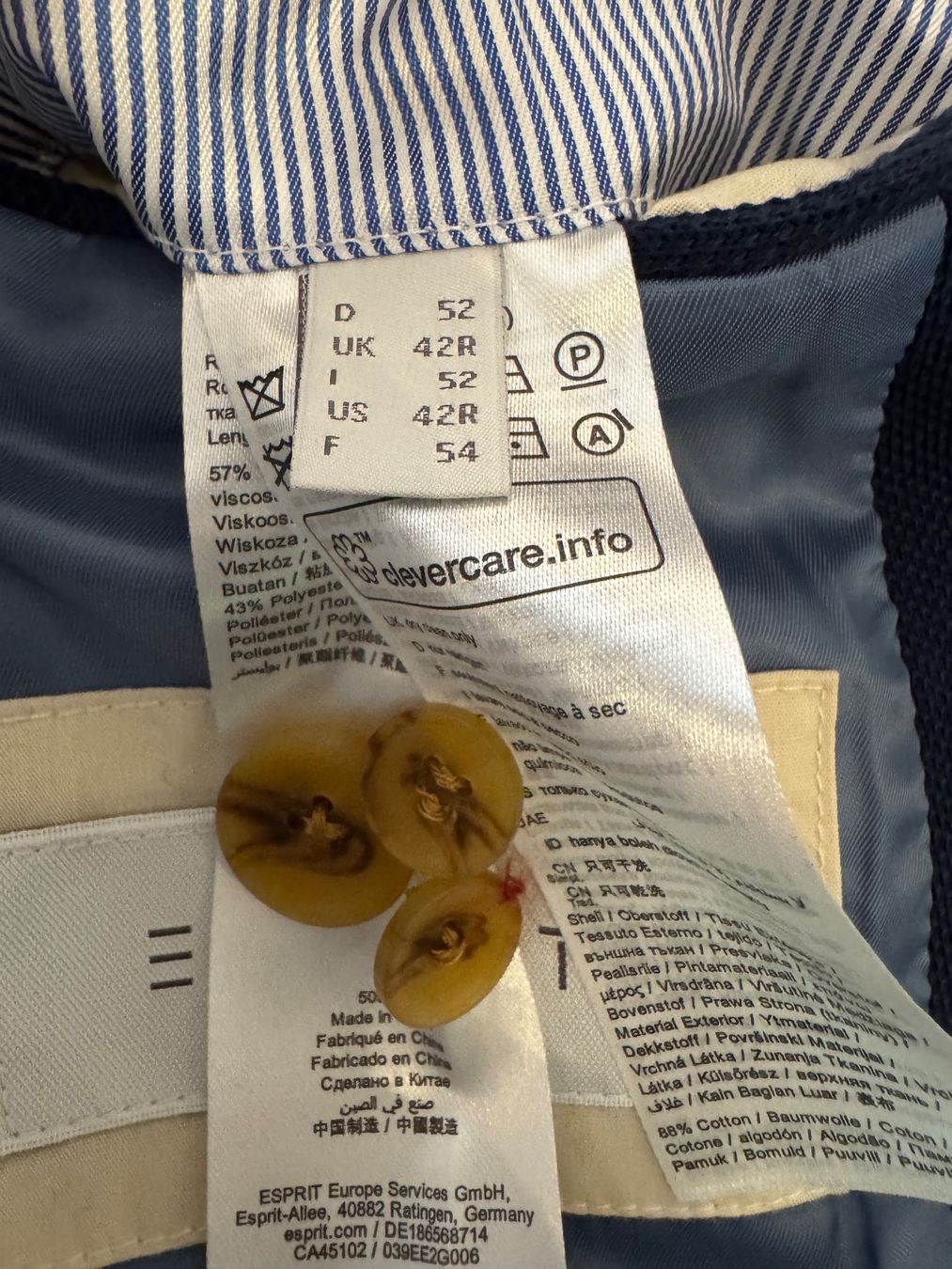 Esprit Giacche: Herren Jacket von Esprit Grösse 52 – Usato da golaten venduto da Hubas 3