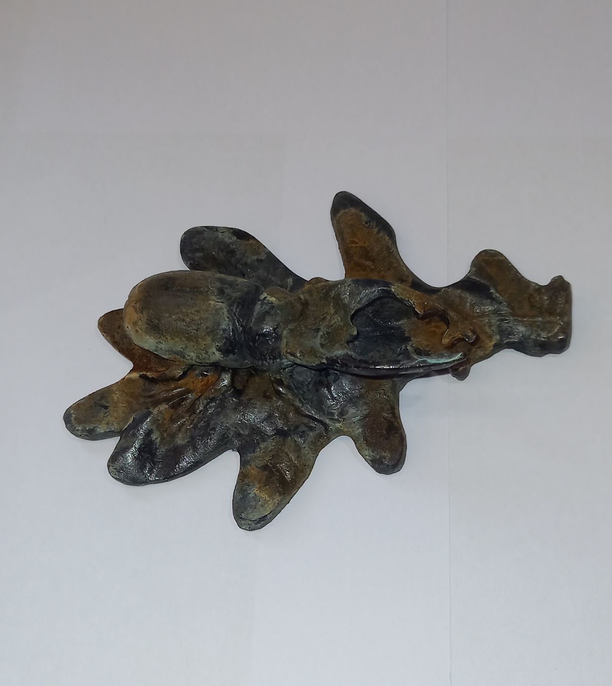 Figurines: Hirschkäfer auf Eichenblatt aus Messing – D'occasion à Reiden par jasi029