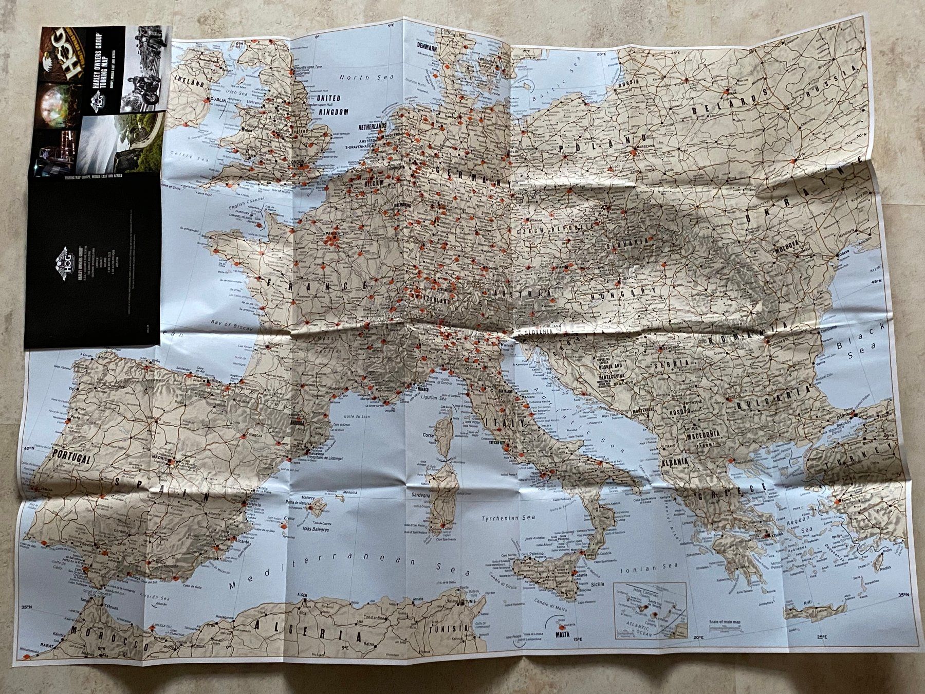 Landkarten & Atlanten: Harley Owners Group Touring Map - ca. 97 x 67 cm – Neu (gemäss Beschreibung) aus Langwiesen von Restposten-24 2