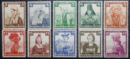Deutsches Reich Kat. 588-597 * 1935