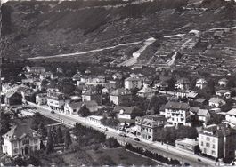 MARTIGNY, partie de la ville vu d'avion