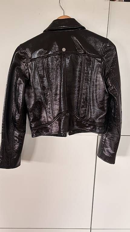 Maje Giacche: MAJE Lederjacke Damen Gr. 38  schwarz, Lackoptik – Usato da Bülach venduto da Wogrinchristiane 3