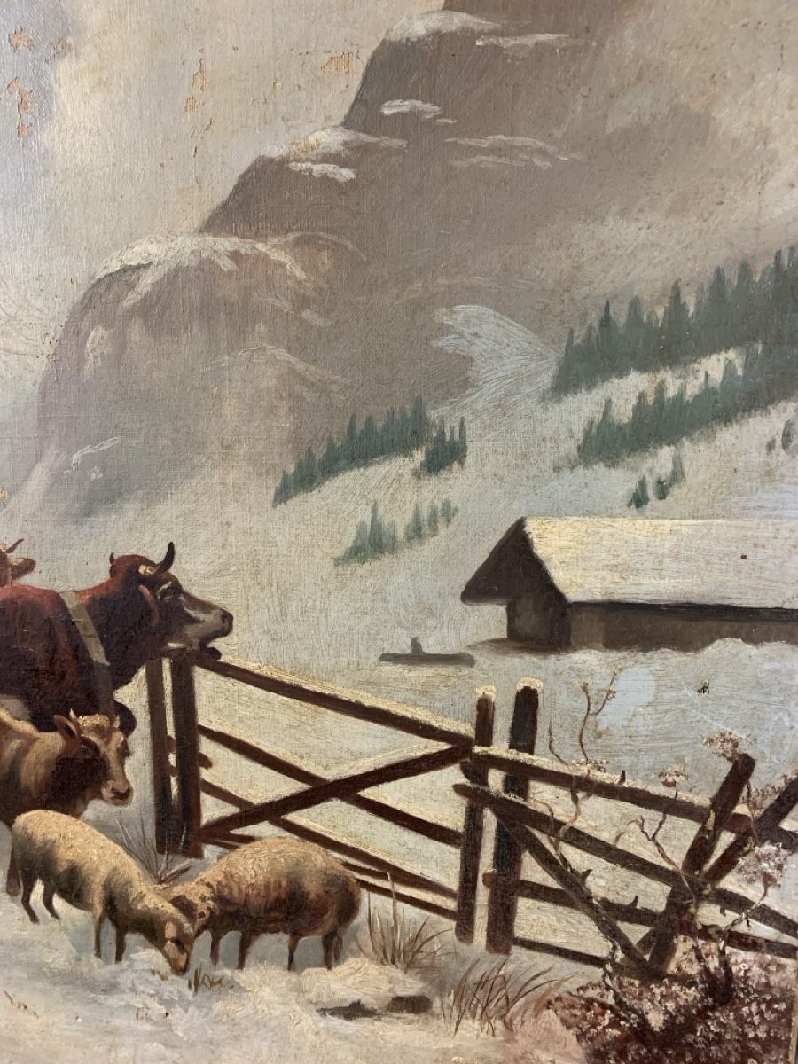 Gemälde: Kühe auf der Alp 19.JH – Defekt aus Wolfhalden von SecondAntique 5