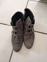 Graue Wildleder Stiefeletten mit Schnallen,gr.38