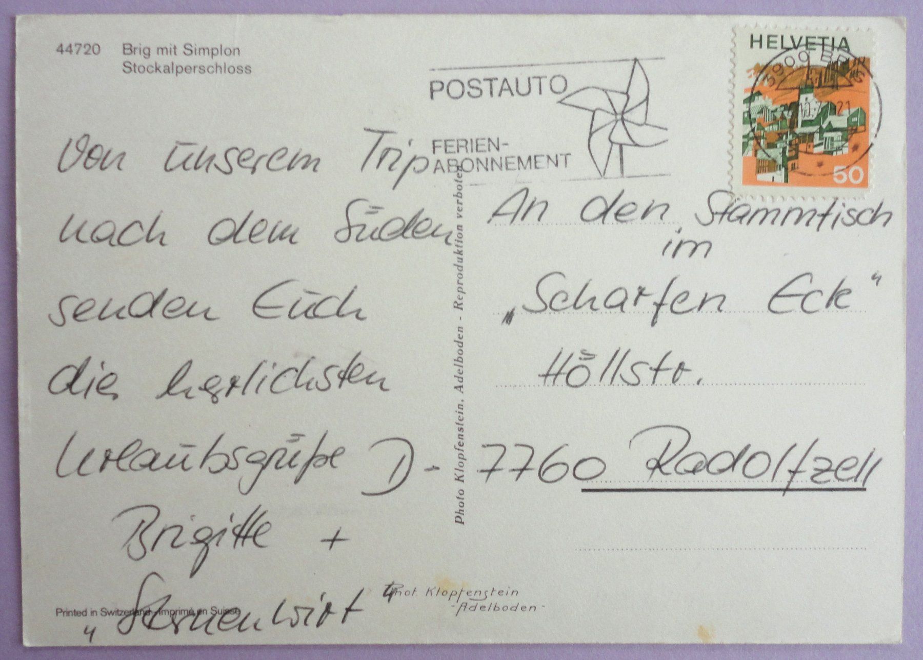 Cartoline postali: Brig am Simplon – Difettoso da Fétigny venduto da Billy2miny 1