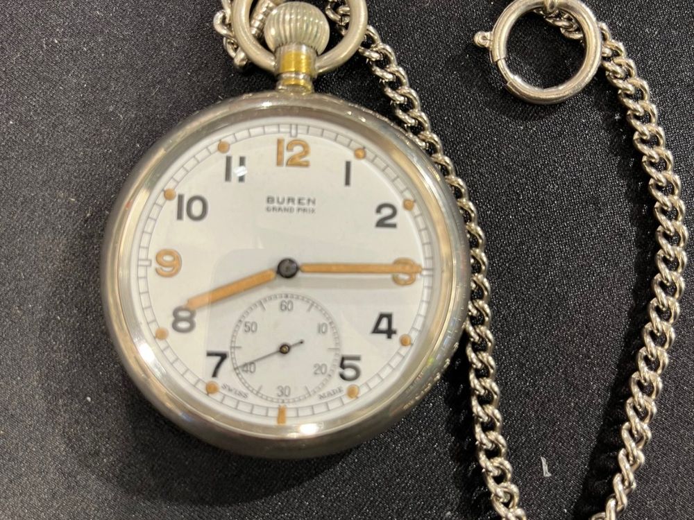WW2, British Military G.S.T.P. Pocketwatch Buren Grand Prix (Gebraucht ...