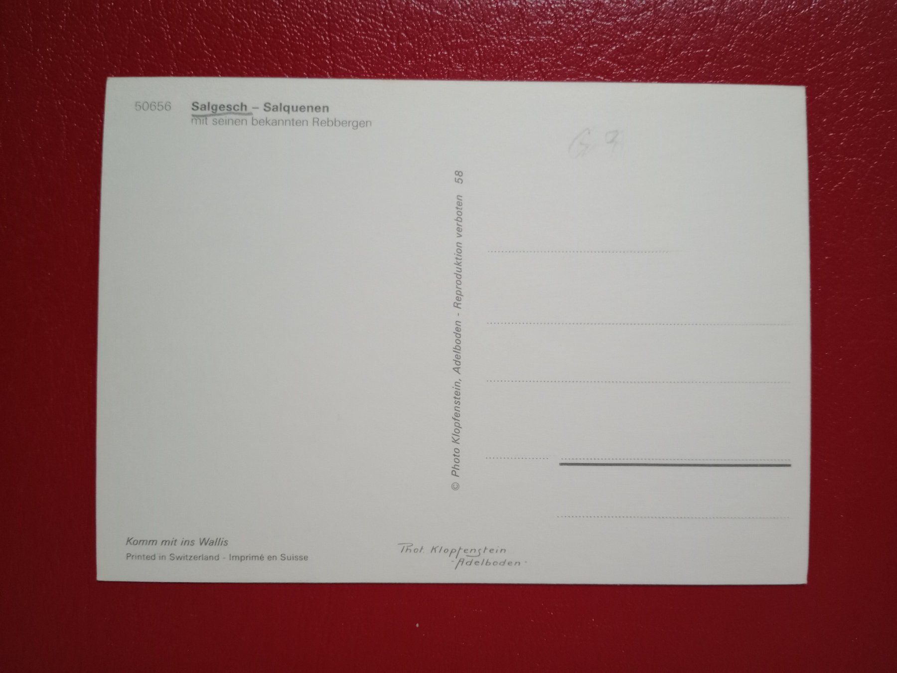 Cartoline postali: Salgesch Wallis Gesamtansicht – Usato da Küttigen venduto da Melisch1000 1