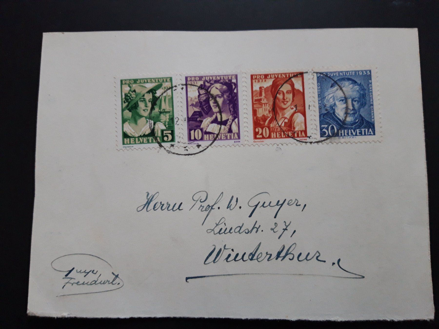 Cartoline: Karte mit Serie PJ 1933 # – Usato da Wattenwil venduto da paku48