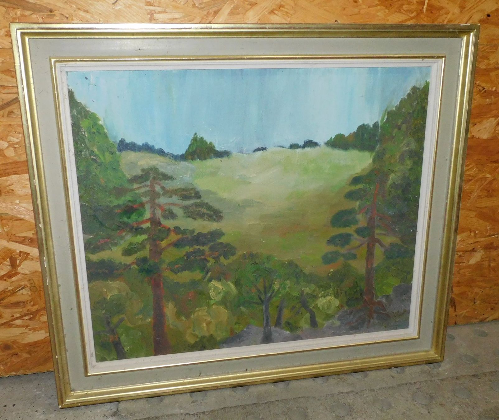 Tableaux: Kunst Ölgemälde Landschaft Gemälde datiert mit Monogram – D'occasion à Sursee par 76 2