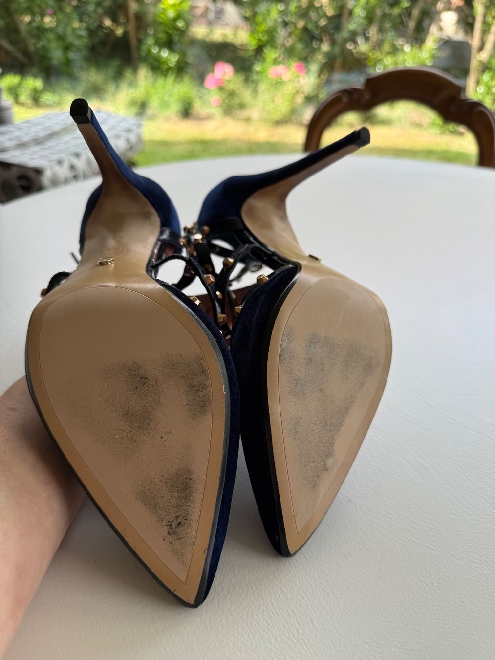 Dune London Damenschuhe: Dune London Pumps Samt, dunkelblau, Top! – Neu (gemäss Beschreibung) aus Dietschwil von adr_gs9w 4