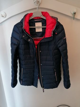 blau/rot ESPRIT daunenjacke gr. 34