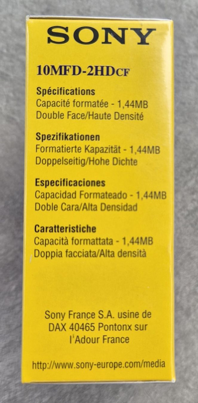 Sony Dischetti: SONY Foppy disk 3.5" 10MFD-2HDCF - 1.44MB, IBM formatted – Nuovo e nell'imballaggio originale da Castione venduto da Rx-stamps 2