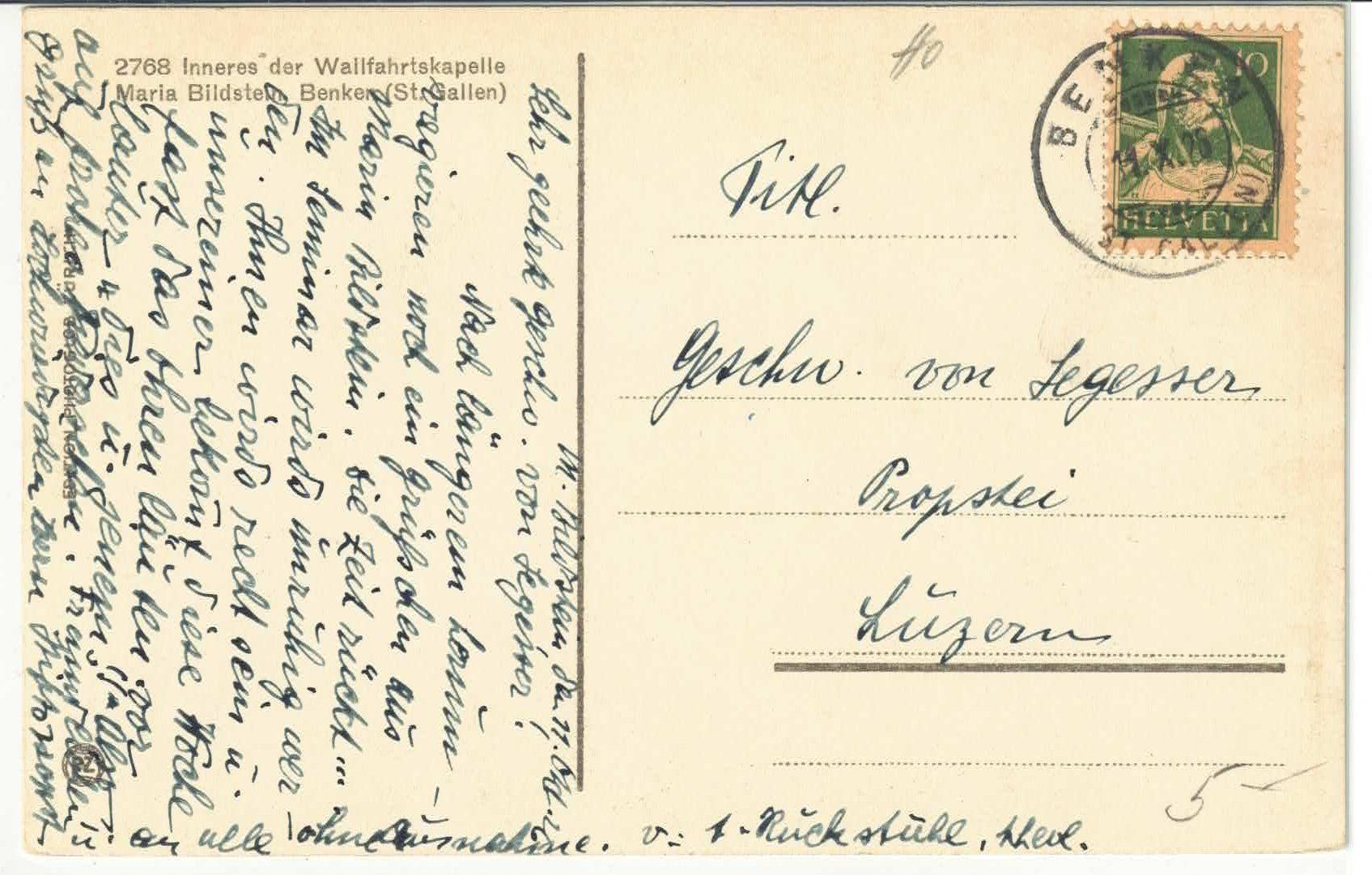 Cartoline postali: Inneres der Wallfahrtskapelle Maria Bildstein Benken SG – Usato da Ettingen venduto da Kartenplanet 1