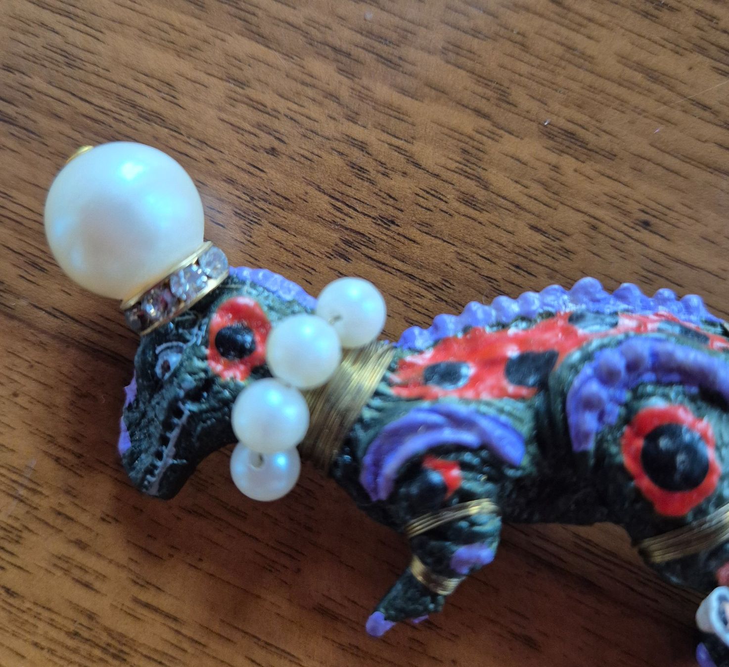 Broschen & Nadeln: Brosche Dino-Figur mit Perlen, Yuta Pasch signiert – Neu (gemäss Beschreibung) aus St. Gallen von limonaden 4