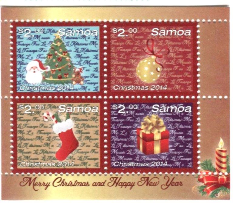 Alle Briefmarken: Block "Weihnachtsmann". Samoa – Neu und originalverpackt aus Basel von Butsch5