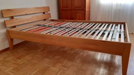 Lit 2 places en bois avec sommiers séparés réglables