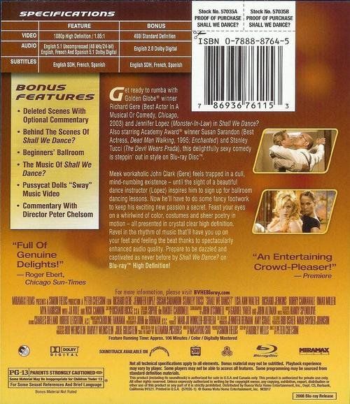 Tous les DVDs: SHALL WE DANCE ? – Neuf (Voir description) à Bursins par Adabel 1