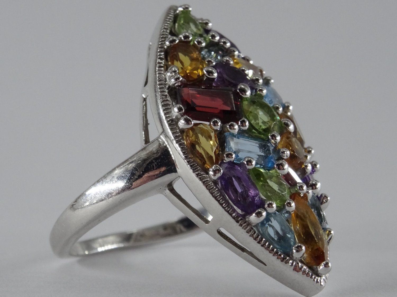 Anelli: Ring Silber 925 mit mixt Edelsteinen – Nuovo e nell'imballaggio originale da Matten b. Interlaken venduto da kero71 3