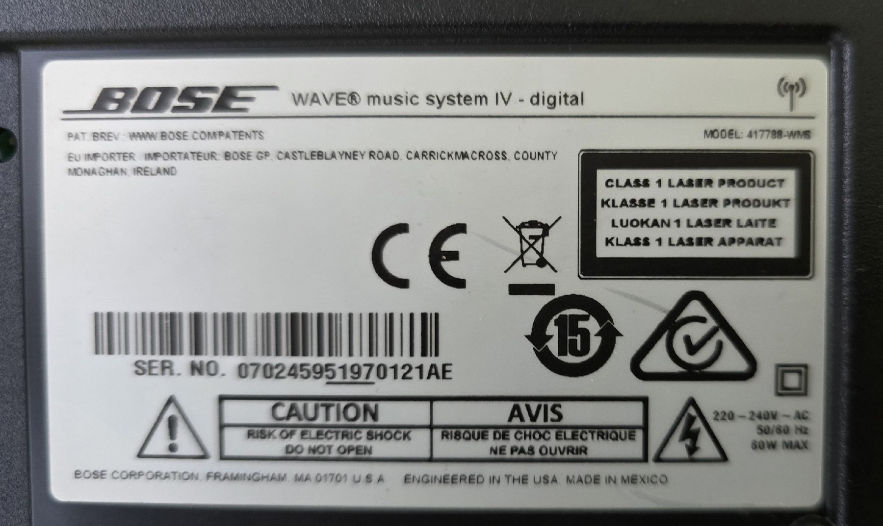 Bose Radios: Bose Wave Music System IV Digital Radio CD Player – Gebraucht aus Spiez von  6