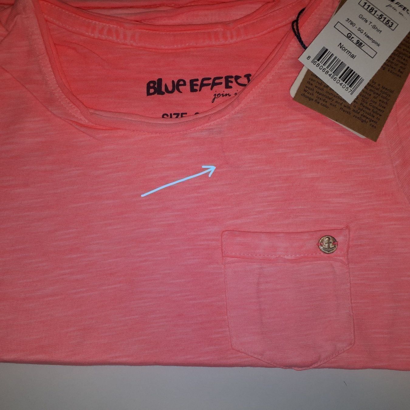 Camicette, T-shirt & Top: T-Shirt neonrosa blue effect, Gr. 98/104 – Difettoso da Eschenbach SG venduto da Peachick 1