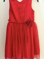 Robe satin et tulle rouge H&M  4/6 ans