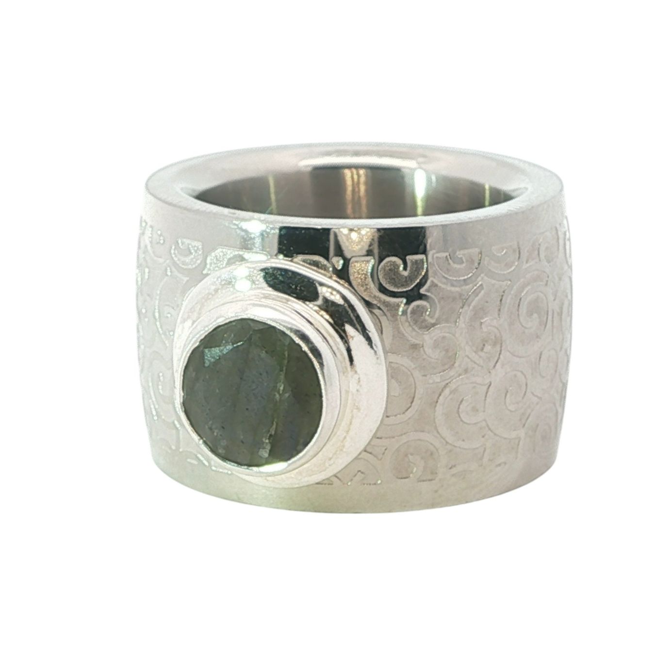 Olga Ribler Anelli: Statement Edelstahl Ring Grösse 58, Labradorite – Nuovo (secondo la descrizione) da Luzern venduto da Schmuckoutlet