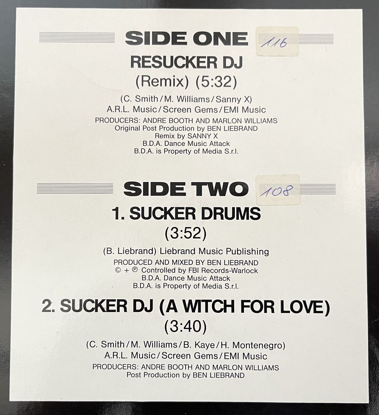 Dischi in vinile: DIMPLES D - RESUCKER DJ (1990 Vinyl) – Usato da Oftringen venduto da Vucki 2