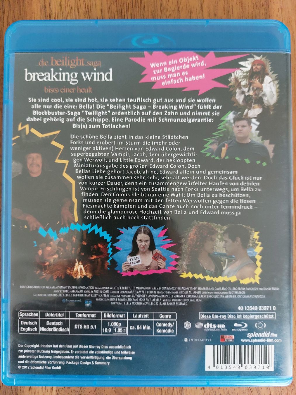 Tutti i DVDs: Blu Ray - Breaking Wind / Bis(s) einer heult – Usato da Rheinfelden venduto da FilmAuktion 1