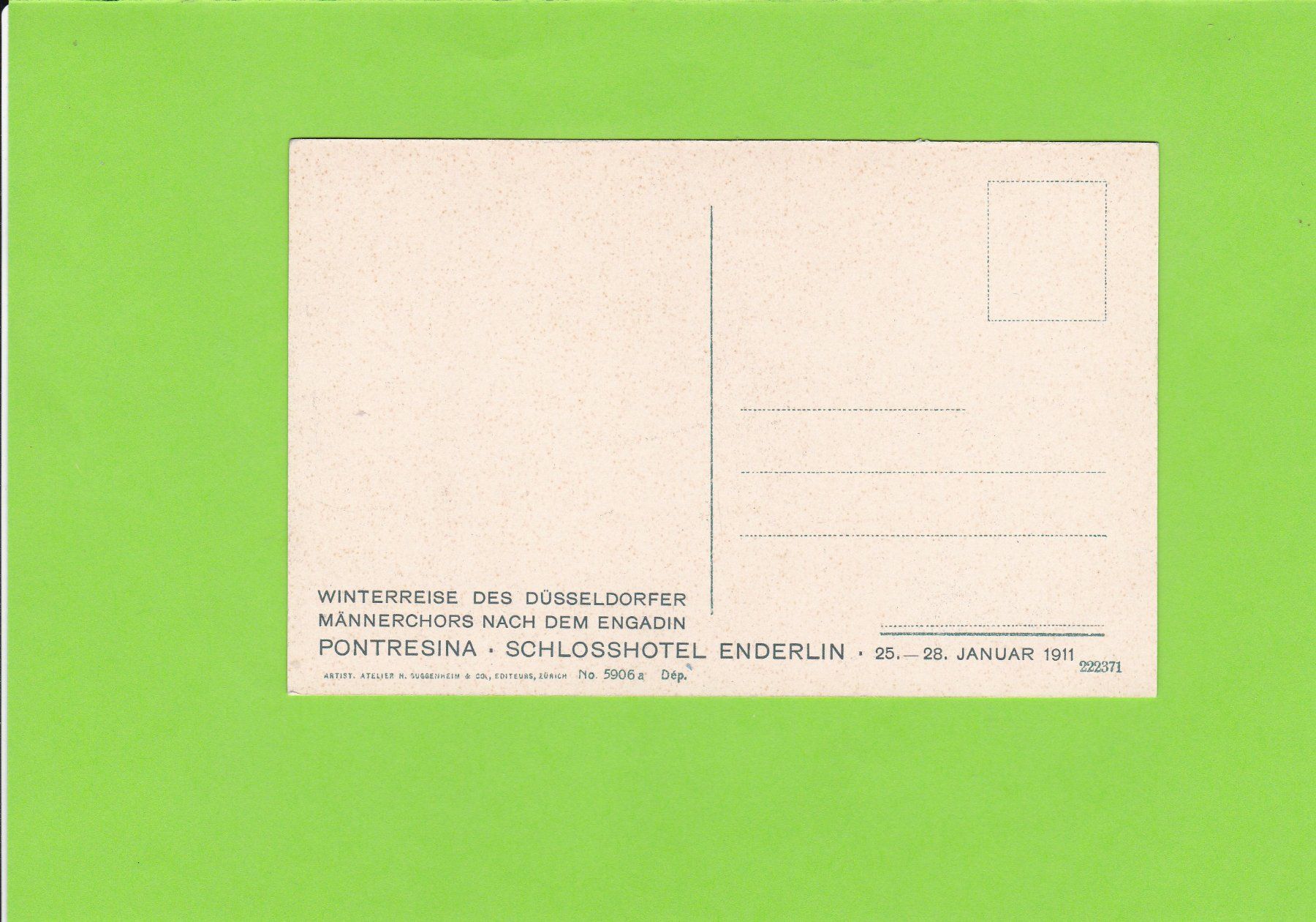 Cartoline postali: Pontresina Schloss Hotel Enderlin – Usato da St. Peterzell venduto da neckertal 1