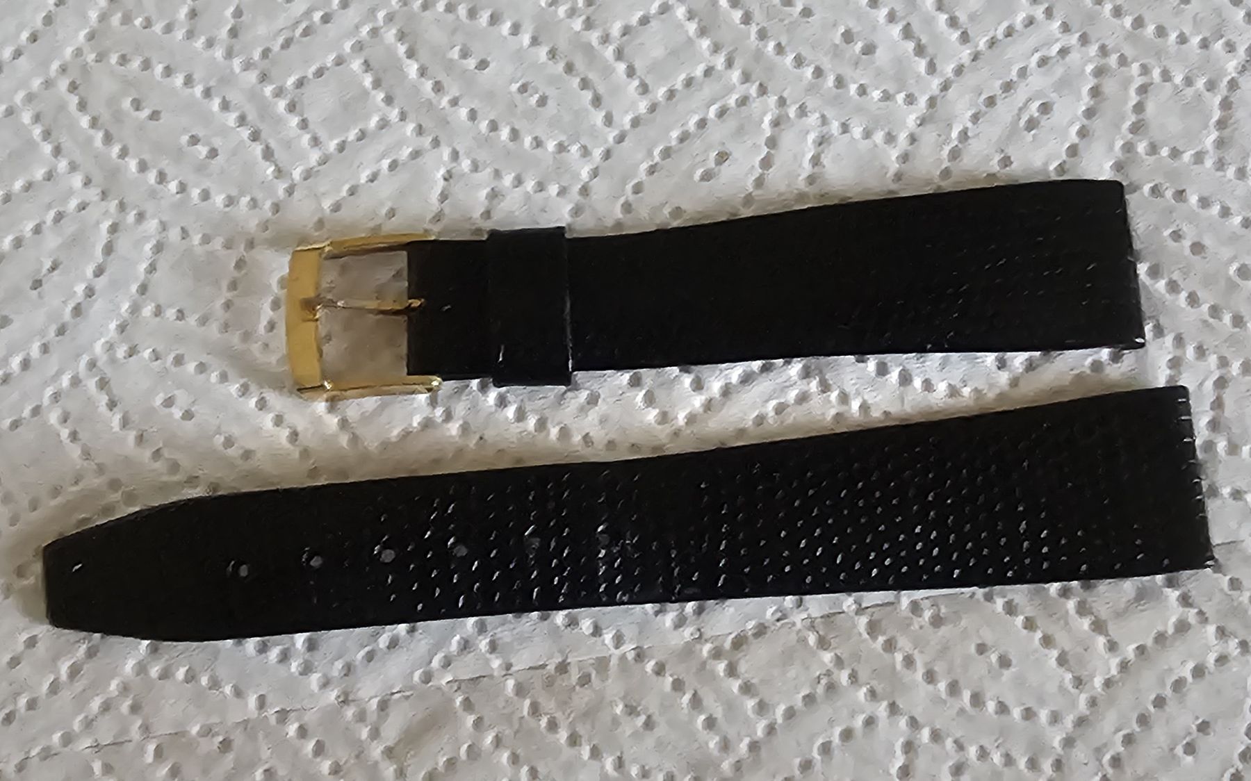 Orologi: Bracelet de montre en cuir noir  – Usato da Genève venduto da Fresko01