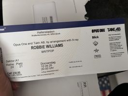 Robbie Williams Sitzplatz Hallenstadion 10.9.26