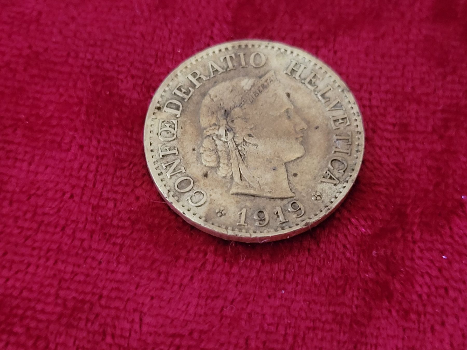 Tutti le monete: 10 Rappen 1919 Messing selten! – Usato da Neuenkirch venduto da majortom30