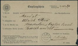 SZS Seewen - Zwergstempel - Empfangschein - Schwyz