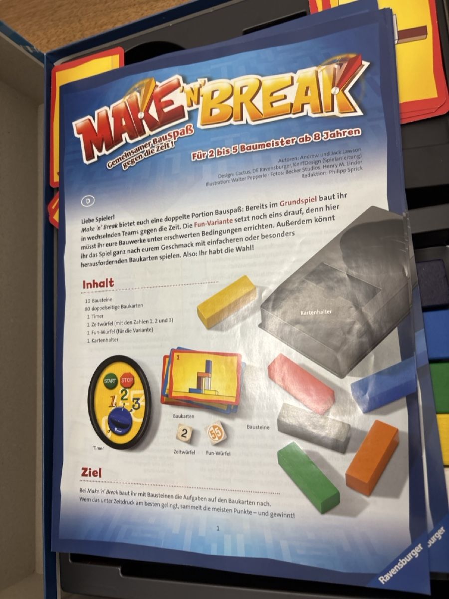 Ravensburger Giochi: Make 'n' Break Gesellschaftsspiel Ravensburger 2-5 Spieler – Usato da Kriens venduto da mir_v8ww 1
