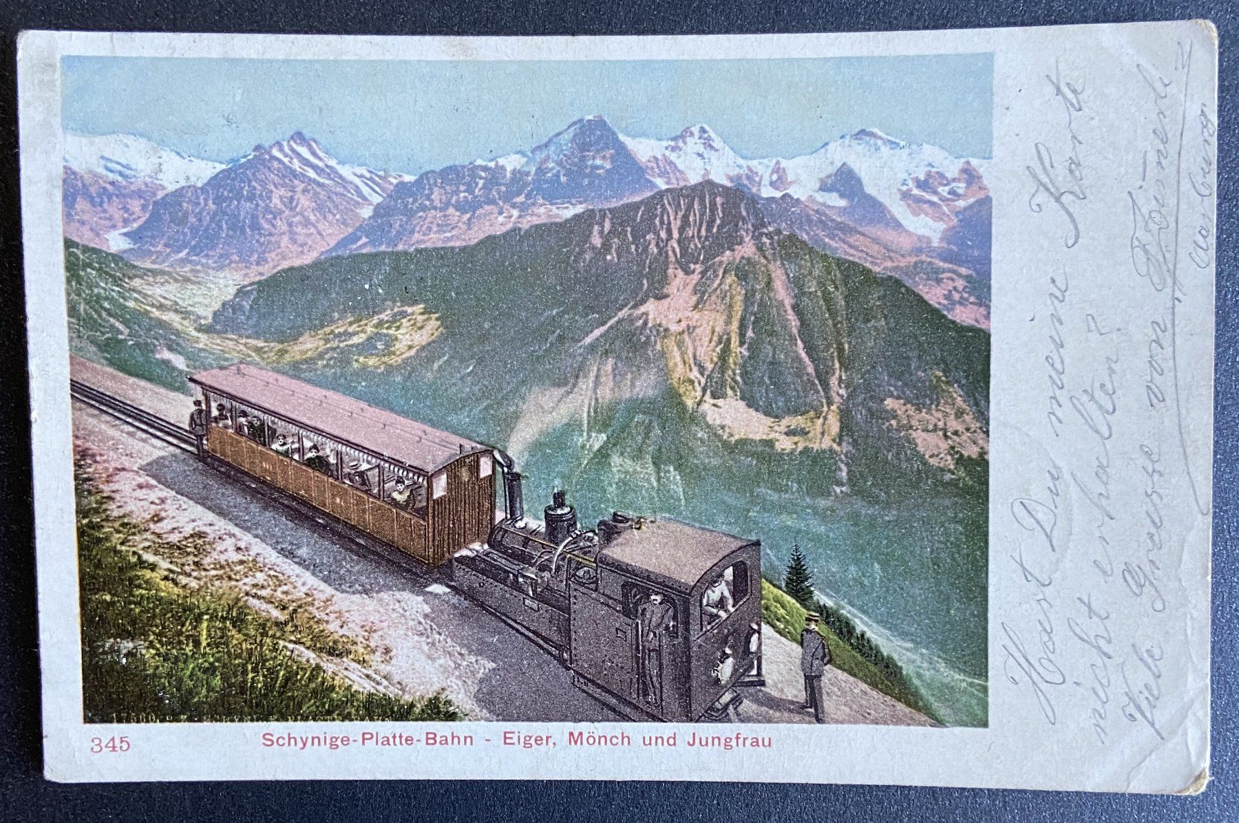 Cartes postales: AK Schynige-Platte-Bahn mit Eiger, Mönch und Jungfrau – D'occasion à Böckten par Hansi36
