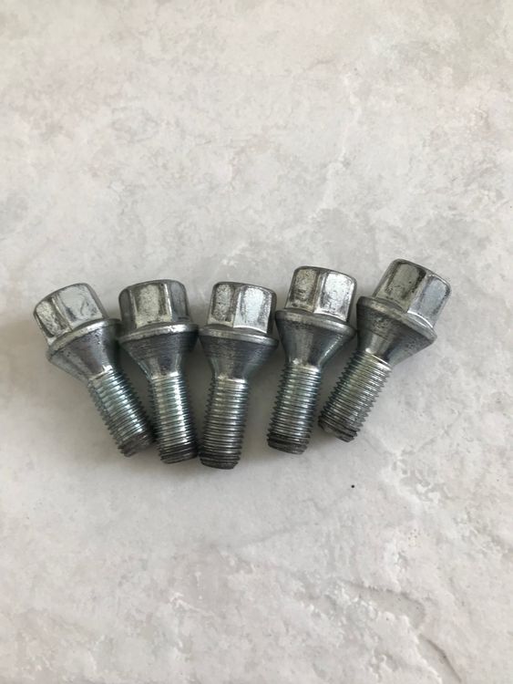 SilverLine Radschrauben M14x1,5 Kugelbund R14 – 42 Mm Lang, SW 19 Mm, Silber (10 Stück)