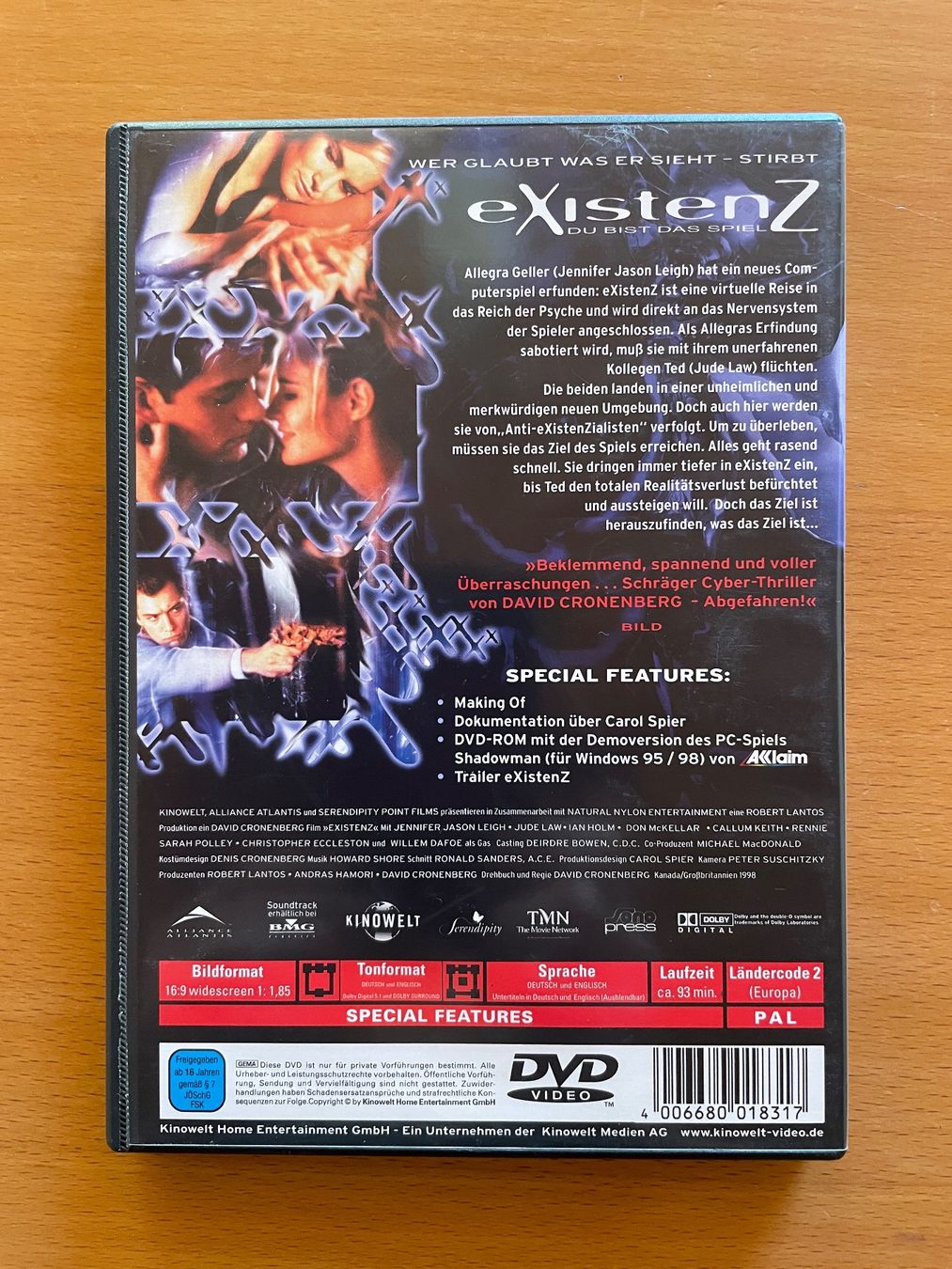 Alle DVDs: DVD Existenz mit Jude Law – Gebraucht aus Rickenbach BL von Morlog 2