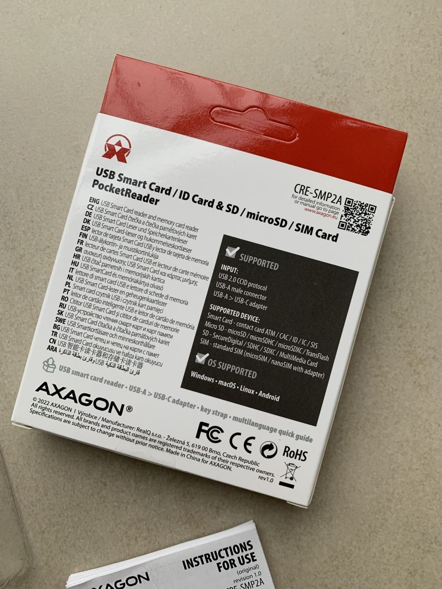 Componenti elettronici: Axagon CRE-SMPC Lecteur de cartes à puce USB-C PocketReader – Nuovo (secondo la descrizione) da La Tour-de-Treme venduto da Noura-Noam 3