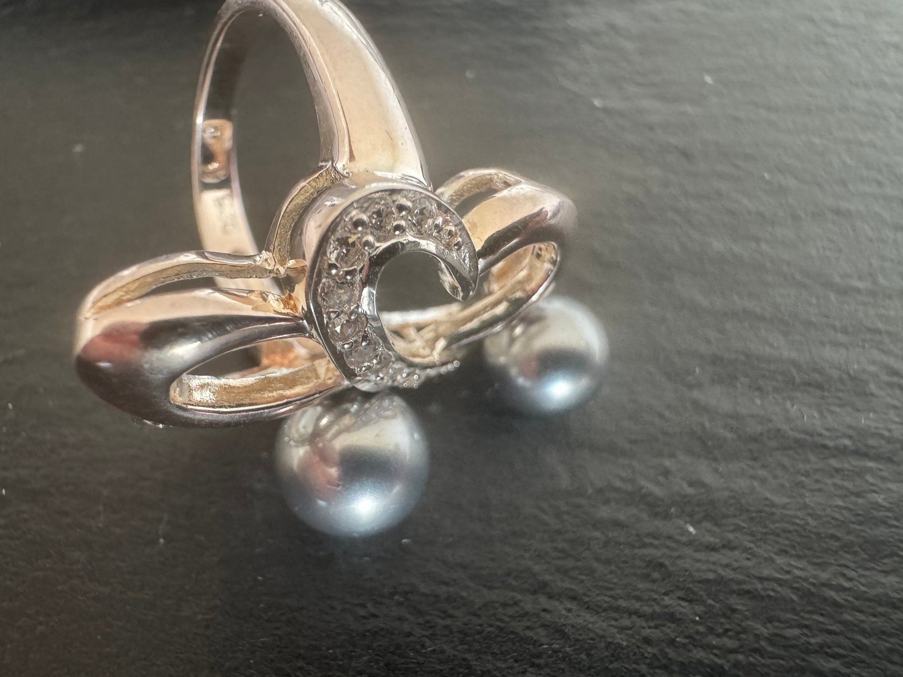 Anelli: 925 Silber Ring Herz mit Perlen RG54 17.2 mm – Nuovo (secondo la descrizione) da Wetzikon ZH venduto da GrandLux 3