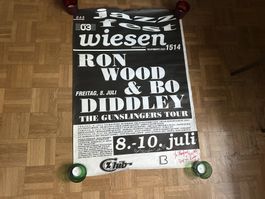BO DIDDLEY RON WOOD STONES original Konzert Poster signiert