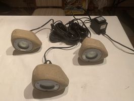 3x Steine Gartenleuchten 12V, Top Zustand! 💡