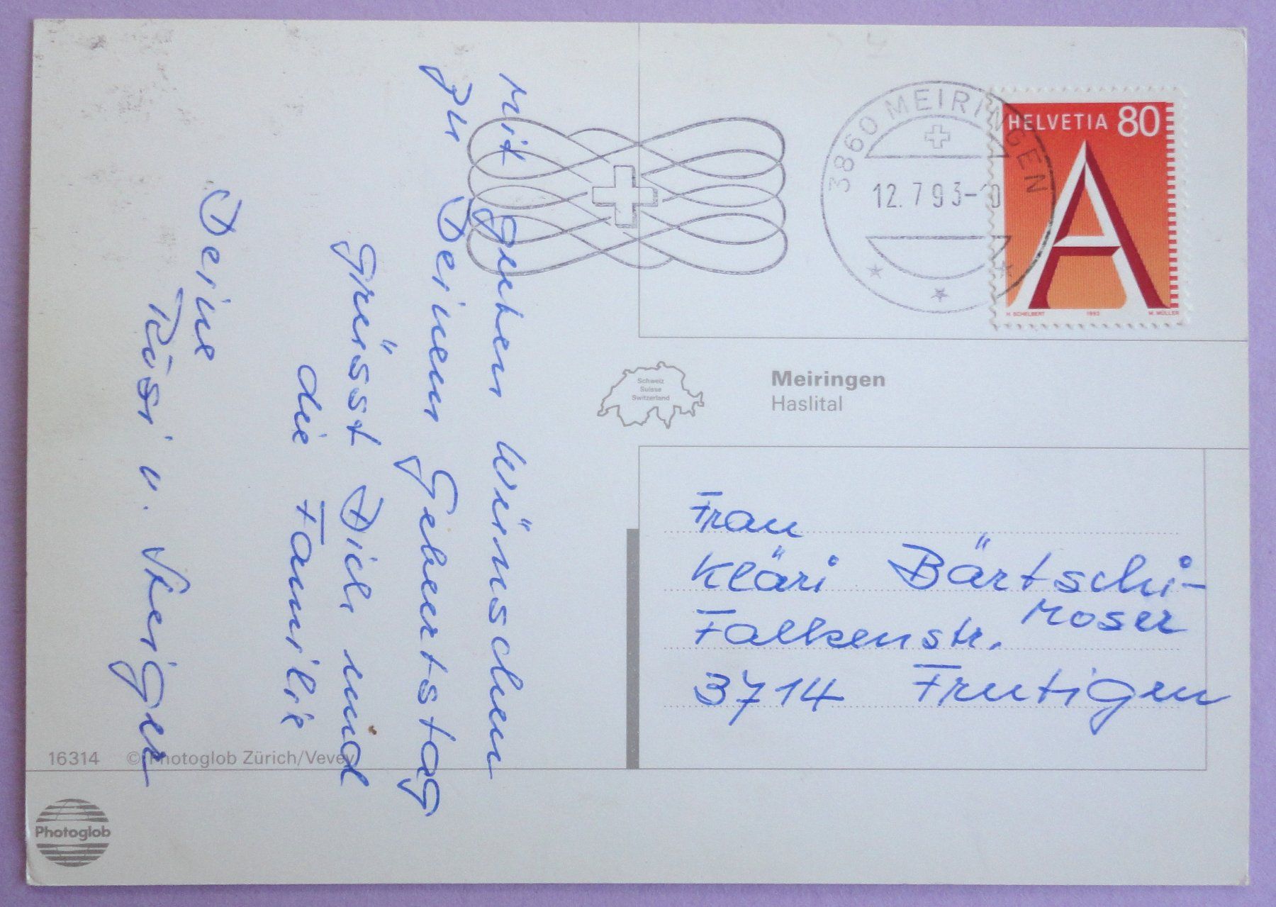 Cartoline postali: Meiringen, Haslital – Usato da Fétigny venduto da Billy2miny 1