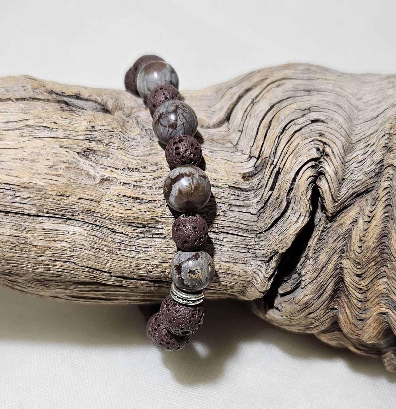 Bracciali & Braccialetti: braune Lavastein-Mix Armk. - Spendenaktion – Nuovo (secondo la descrizione) da Unterkulm venduto da Nachtigall 3