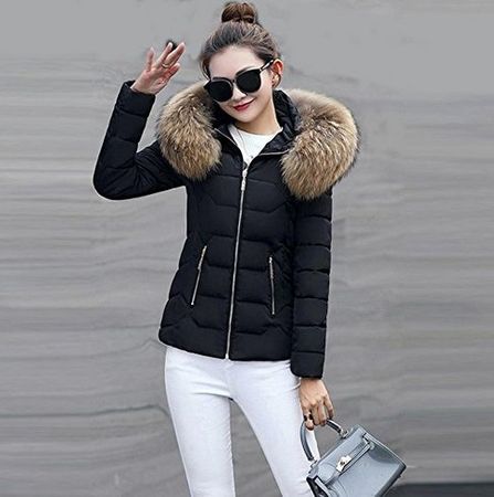Steppjacke Jacke mit Fell Kapuze Grösse S neu